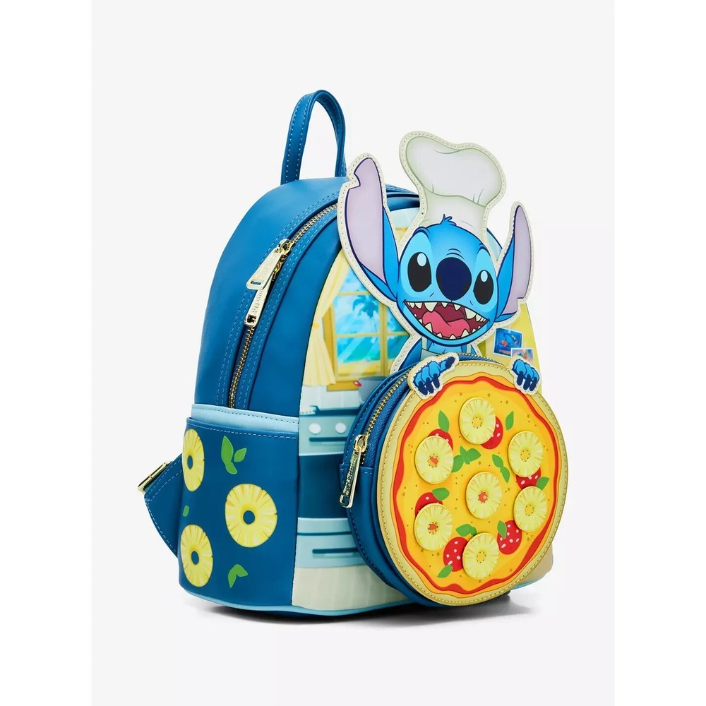 Loungefly Disney Lilo‎ and Stitch Pineapple Pizza Mini Backpack Exclusive - Picture 2 of 5